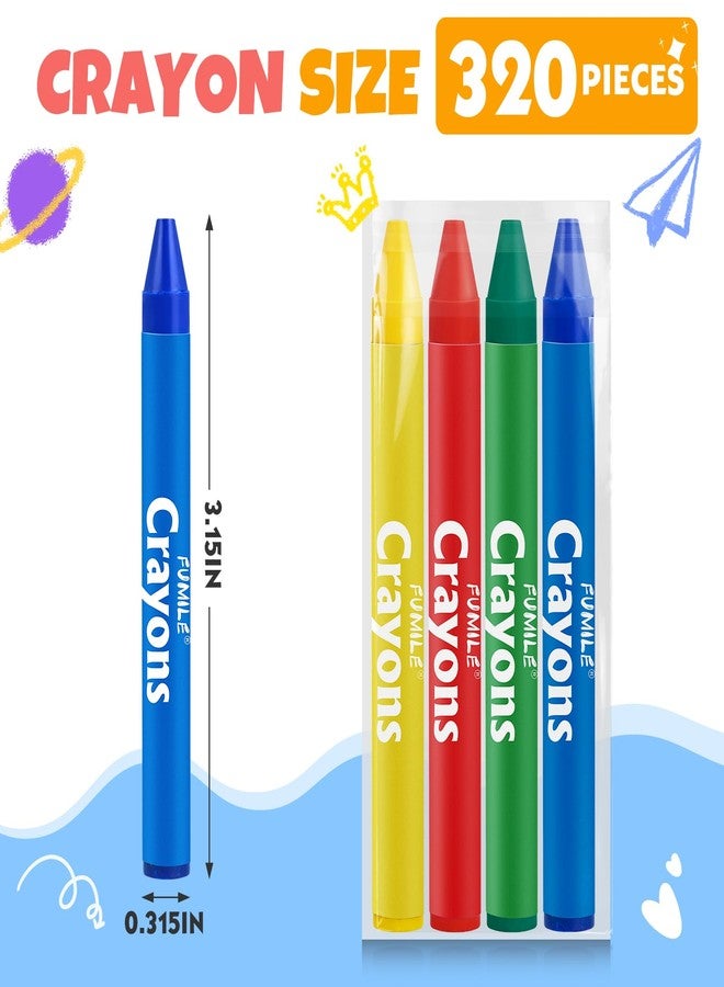 FUMILE 320 Count Crayons (80 Sets of 4 Colors), Non-Toxic Crayon Bulk Individual Packs, Mini Crayons for Kids Party Favors, Restaurants, School Supplies, Travel and More Events - Image 2